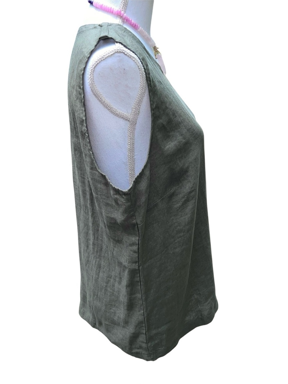 Quince Women's 100% European Linen
Sleeveless Top Olive XL - Picture 4 of 11